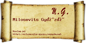Milosevits Győző névjegykártya