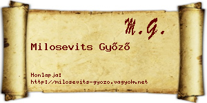Milosevits Győző névjegykártya